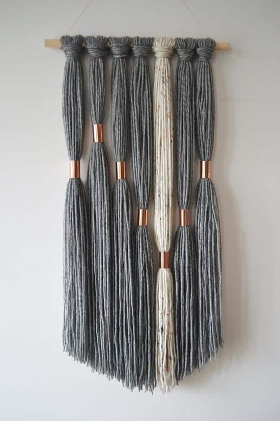 I love this Macrame and Pipe Wall hanging from Etsy | WildflowersAndWanderlust.com