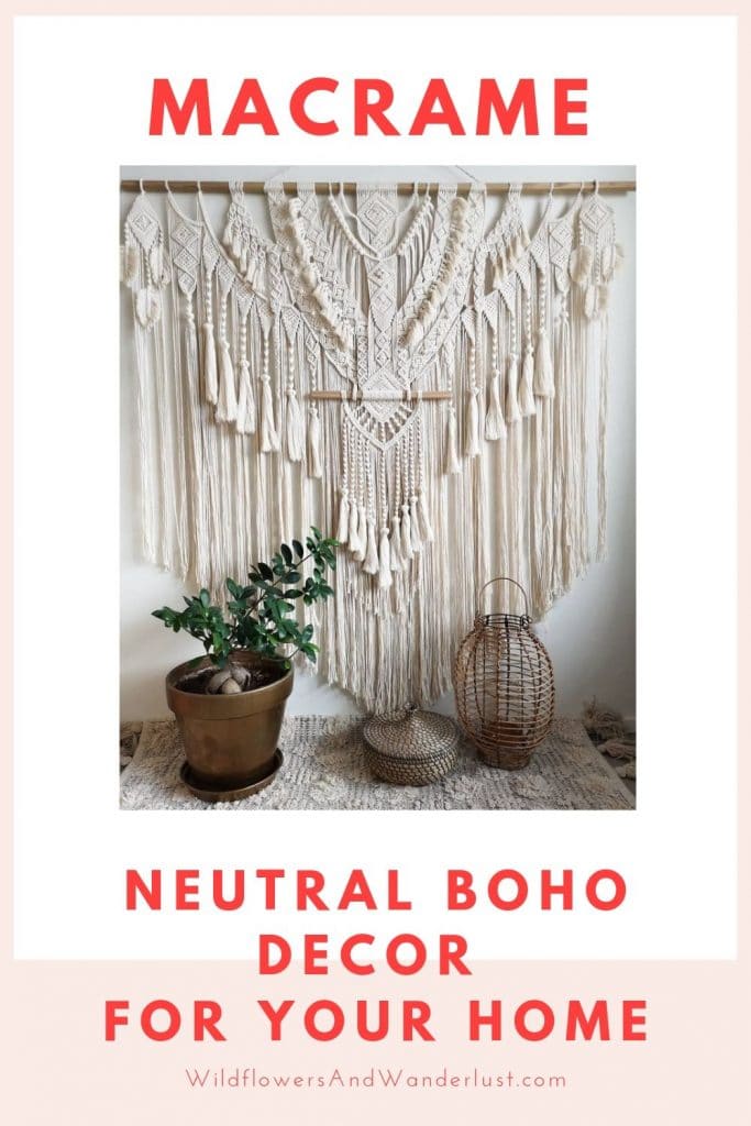 We've got lots of macrame wall decor inspiration for you. It's the perfect addition to your boho home and you'll be inspired to DIY your own. WildflowersAndWanderlust.com
