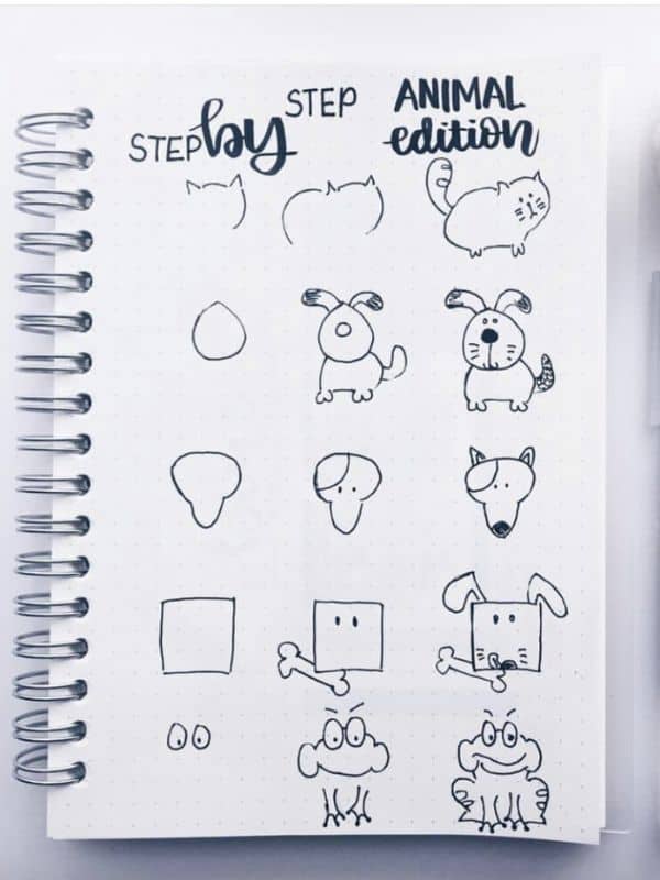 How to Draw Animal Doodles by @study.duoo featured on WildflowersAndWanderlust.com