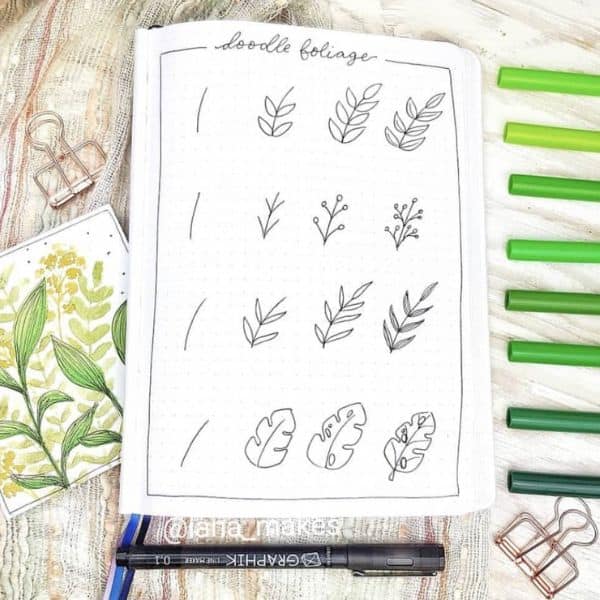 How to Doodle a Leaf via @lana_makes featured on WildflowersAndWanderlust.com