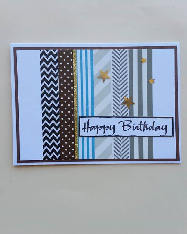 A masculine washi tape Birthday Card by @robinsrainbowbrisbane featured on WildflowersAndWanderlust.com