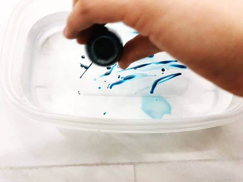 One of the steps in making marble nail polish mugs | WildflowersAndWanderlust.com