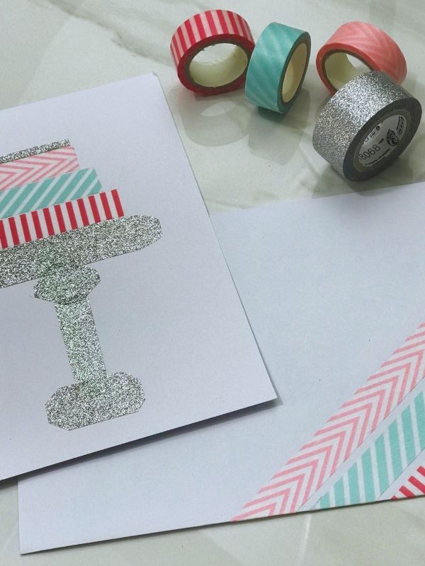 Create Stunning and Sparkling Gold Washi Tape Birthday Card