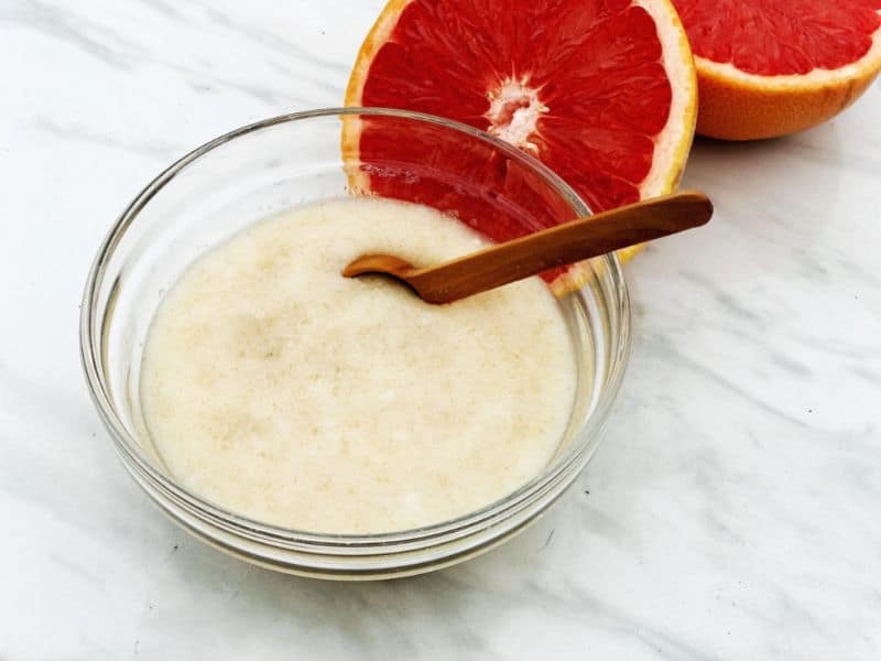 DIY your own grapefruit sugar scrub for soft skin | WildflowersAndWanderlust.com
