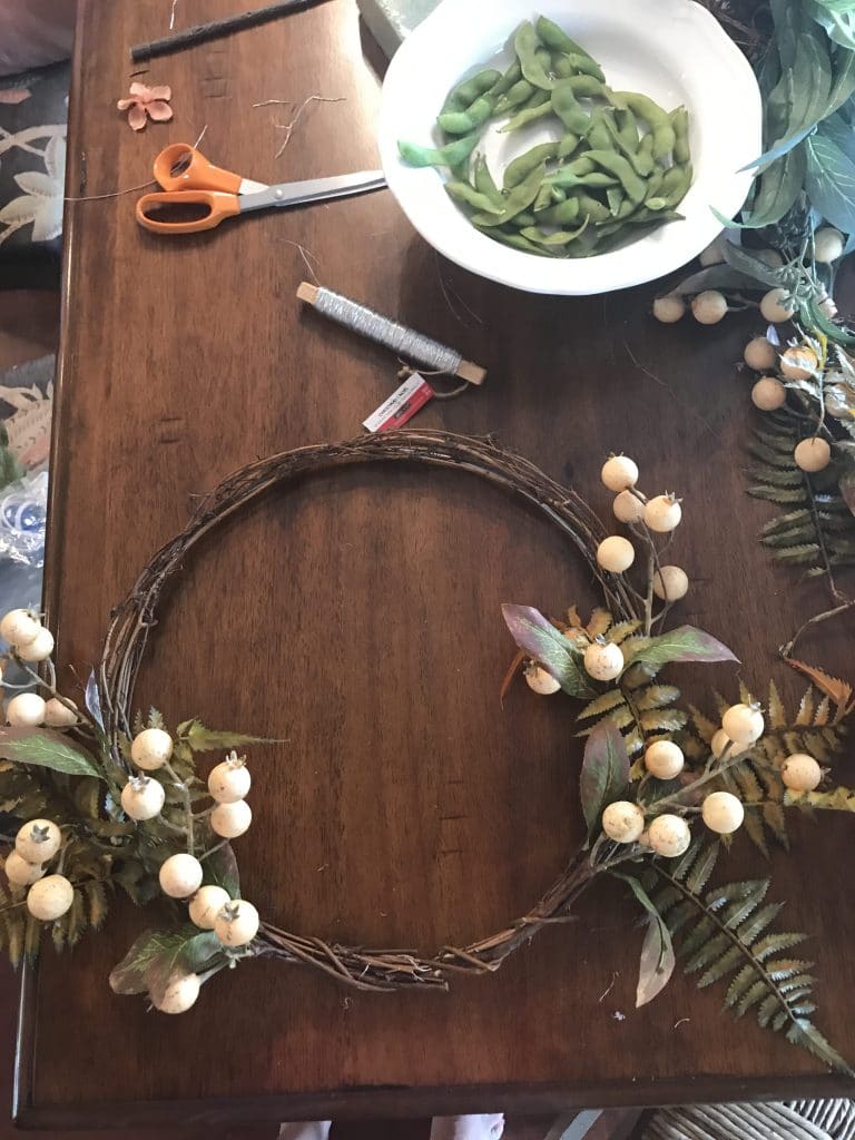 Start wiring on your outside edges of your wreath first WildflowersAndWanderlust.com