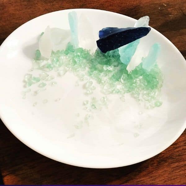 Creating a faux crystal jewelry dish using sea glass