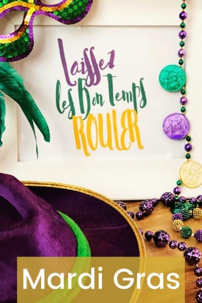 Download a free printable to decorate your home for Mardi Gras this year WildflowersAndWanderlust.com