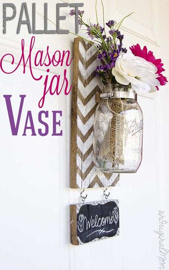 Pallet Mason Jar Vase via UnOriginalmom.com