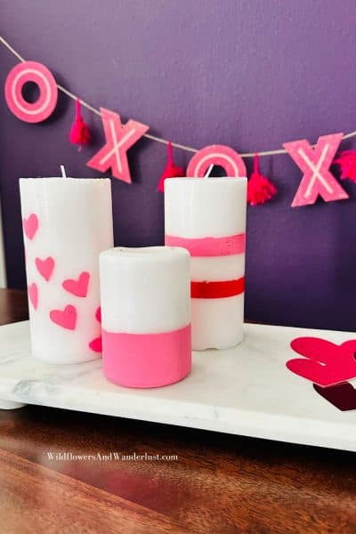 DIY Pretty Candles we painted
