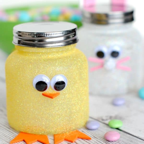 Glitter Easter jars by Crazy Little Projects