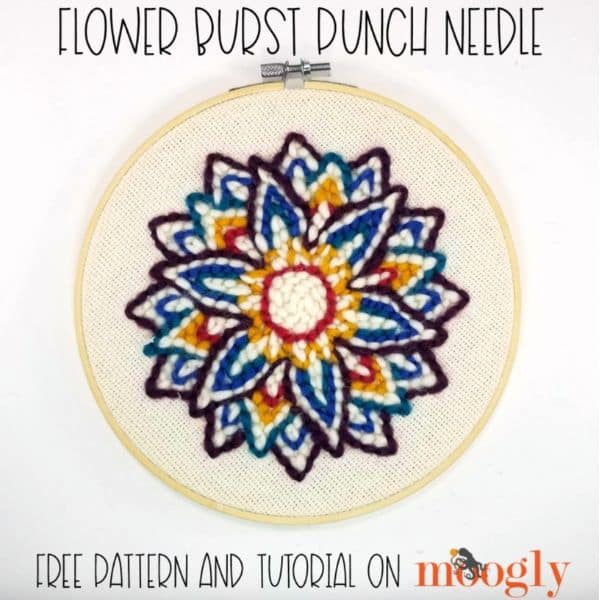 Flower Burst Punch Needle Pattern by Moogly