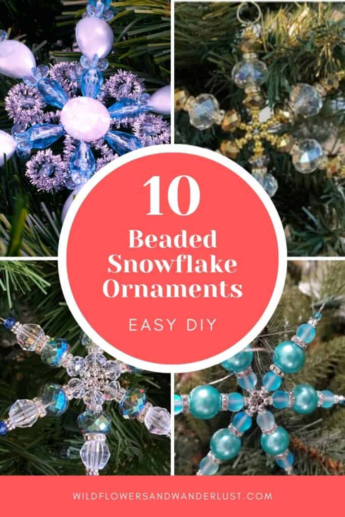 Snowflake Ornaments made out of beads